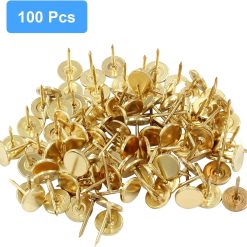 Alternative view of Gold flat head thumb tacks 11mm x 17mm, pack of 100