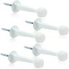 5 Pack White Rigid Door Stops 73mm Zinc Alloy