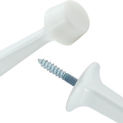 Alternative view of 5 Pack White Rigid Door Stops 73mm Zinc Alloy