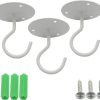 Heavy Duty Metal Ceiling Hooks 3 Pack White