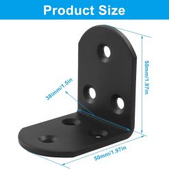 Alternative view of Heavy Duty Stainless Steel L Bracket 50mm, Black