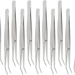 Alternative view of Stainless Steel Curved Tweezers Set, 12 Pieces 6"