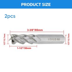 Alternative view of Square End Mill 1/2" Cutting Dia 4 Flute High Speed Steel