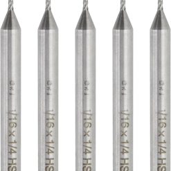 End Mill Cutter 1/16" Cutting Dia 1/4" Shank 4 Flutes 5pcs