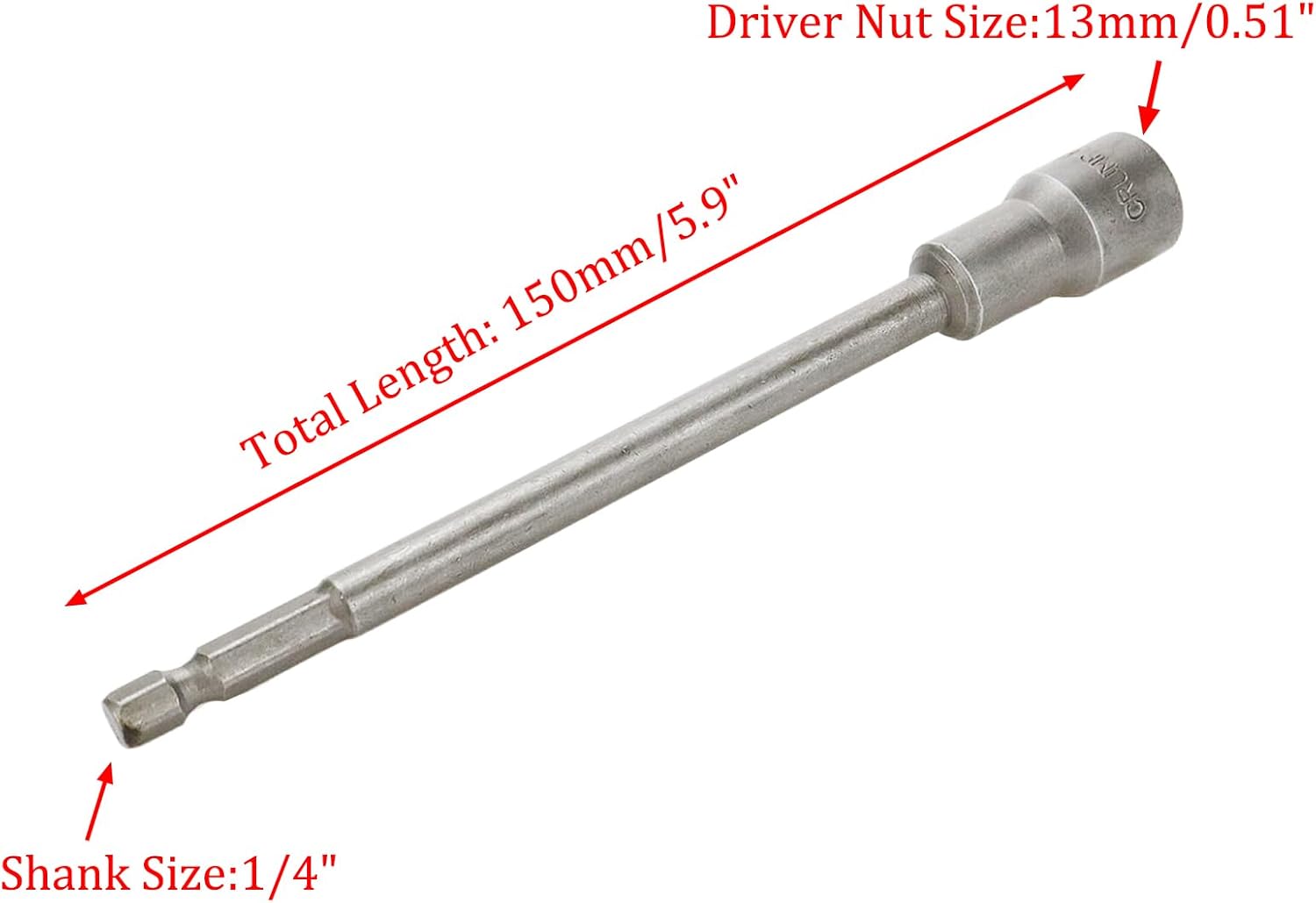 Hex Shank Magnetic Power Nut Driver Bit Set 13mm 2 Hex Shank Magnetic Power Nut Driver Bit Set 13mm - Image 2