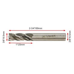 Alternative view of Square End Mill 3/8" Cutting & Shank Diameter 4 Flute