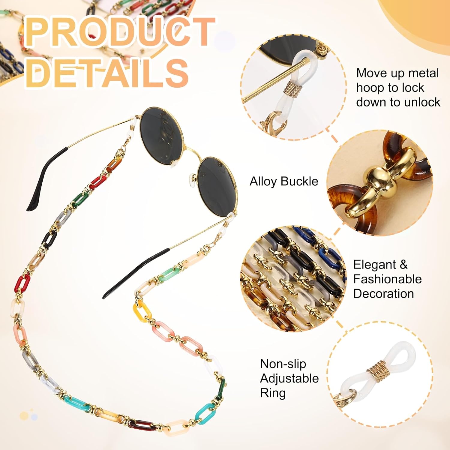 Acrylic Glasses Chain 74cm 3 Acrylic Glasses Chain 74cm - Image 3