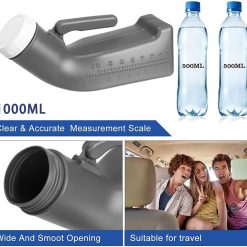 Alternative view of Urinal Bottle Plastic Pee Bottles for Men Portable Urine Bottle Urinal Toilet with Lid 1200 ml Male Urinals for Camping Car Travel Emergency