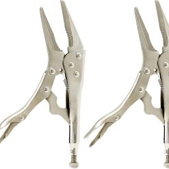 Locking Pliers 9" Long Nose Curved Jaw 2 Pack