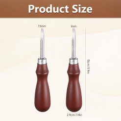Alternative view of Leather Edge Beveler Tool Set, 2 Sizes Stainless Steel