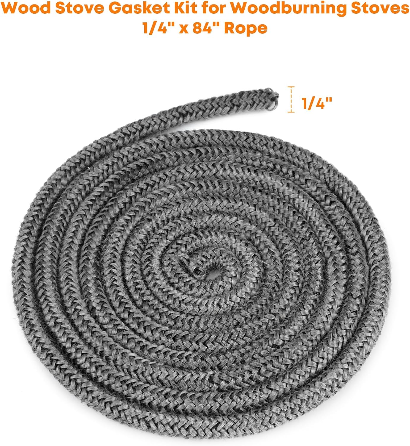Wood Stove Gasket Rope 1/4" x 84" Graphite Fiberglass 3 Wood Stove Gasket Rope 1/4" x 84" Graphite Fiberglass - Image 3