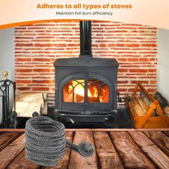 Wood Stove Gasket Rope 1/4" x 84" Graphite Fiberglass 10 V1258 DP02 B 553 202604082240 04