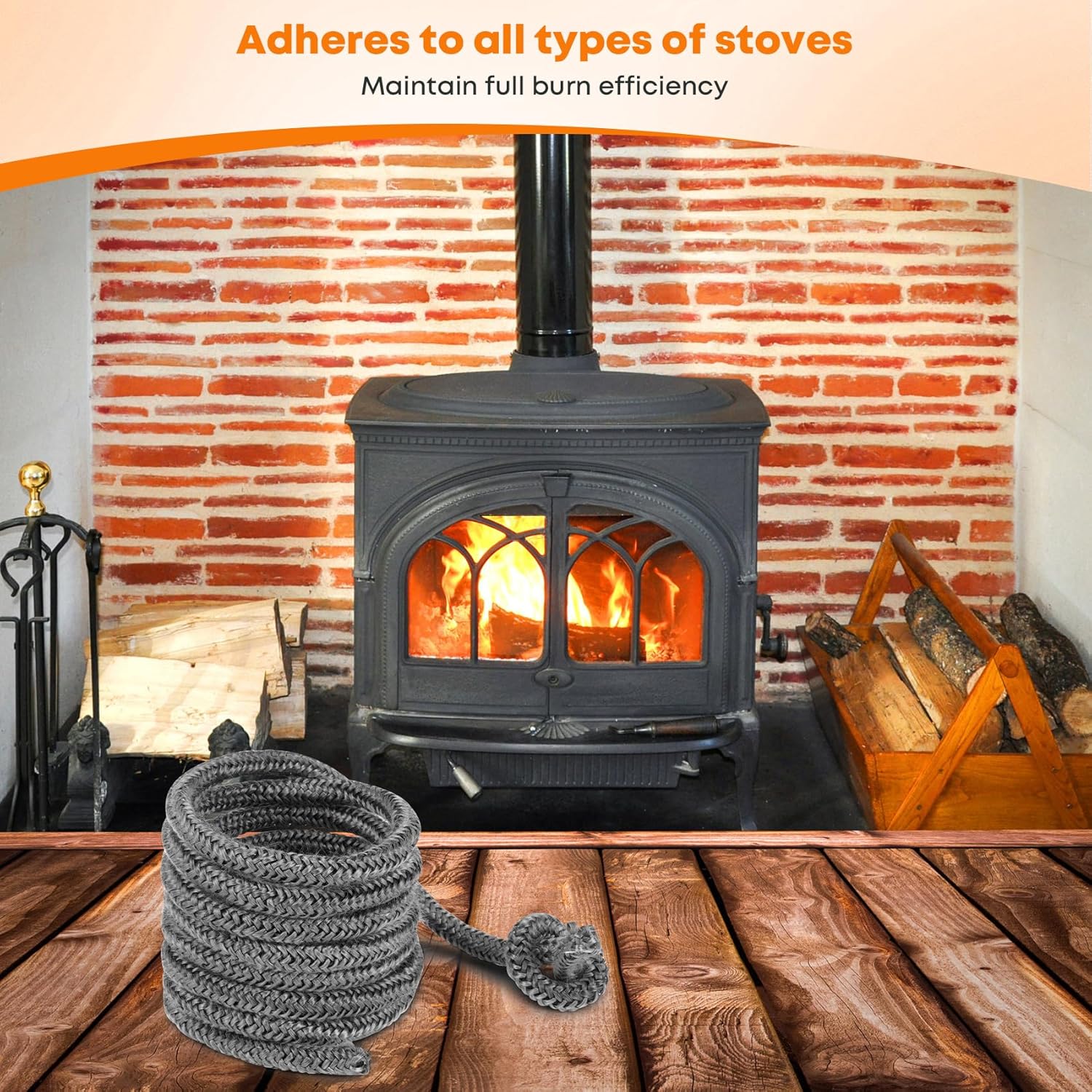 Wood Stove Gasket Rope 1/4" x 84" Graphite Fiberglass 5 Wood Stove Gasket Rope 1/4" x 84" Graphite Fiberglass - Image 5