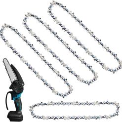 6 Inch Mini Chainsaw Chain Replacement 4 PCS Chains for 6 Inch Bar-043" Gauge, 1/4" LP Pitch,Fits Seesii And All Brands Mini Chainsaw Battery Powered Chainsaw and Hand Held Chain Saw(37 Drive Links)