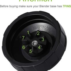 Alternative view of (Pack of 2) Blender Replacement Parts 7 Fins Extractor Blade Assembly with Rubber Gasket Compatible with Nurti Ninja Blenders Auto iQ BL480 BL401 BL642 BL801 NN102