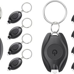 10 Pack LED Keychain Flashlight Mini LED Keychain Light Portable Ultra Bright Battery Powered Key Ring Torch for Outdoor Camping Hiking and Emergency Lighting, Black Shell
