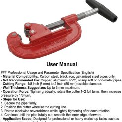 Alternative view of Heavy Duty Steel Pipe Cutter 1/8 to 2 inch