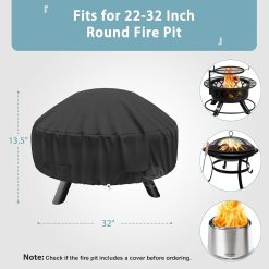 Alternative view of Round Fire Pit Cover 22-32 Inch, Waterproof with Vents