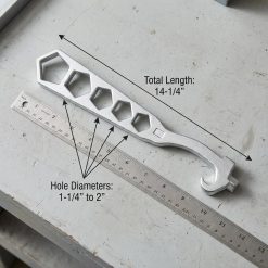 Alternative view of 5-Hole Fire Hydrant Wrench 14-1/4", Galvanized Iron Construction – Fits Standard Pentagon Nuts for Outdoor Firefighting, Utility Work & Maintenance