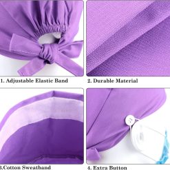 Alternative view of 5 Pack Surgical Bouffant Caps with Sweatband and Button Adjustment
