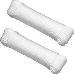 1/4" Polypropylene Rope 100ft 2-Pack UV Resistant