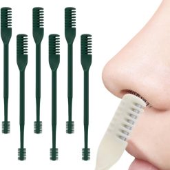 2 in 1 Nasal Hair Cutter, 2025 New Double Sided Nose Hair Knife Nostril Hair Remover Tool, Upgrade Manual 360° Rotating Nose Hair Trimmer with Ear Digger for Men, Women (Green X6)