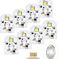 8Pcs WR55X11132 LED Light Replacement for Refrigerators | Waterproof | No Plastic Cover | Fits WR55X25754 WR55X26486 WR55X30602 EAP12172918 AP6261806
