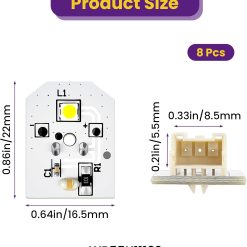 Alternative view of 8Pcs WR55X11132 LED Light Replacement for Refrigerators | Waterproof | No Plastic Cover | Fits WR55X25754 WR55X26486 WR55X30602 EAP12172918 AP6261806