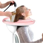 Portable inflatable shampoo basin for in-bed hair washing