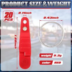 Alternative view of 20 Pieces Heavy Tension Snap Release Clips Padded Trolling Clips with Key Ring for Weight Planer Board Offshore Kites Downrigger Fishing