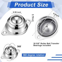 Alternative view of 30 Pcs 5/8" Roller Ball Transfer Bearings Carbon Steel