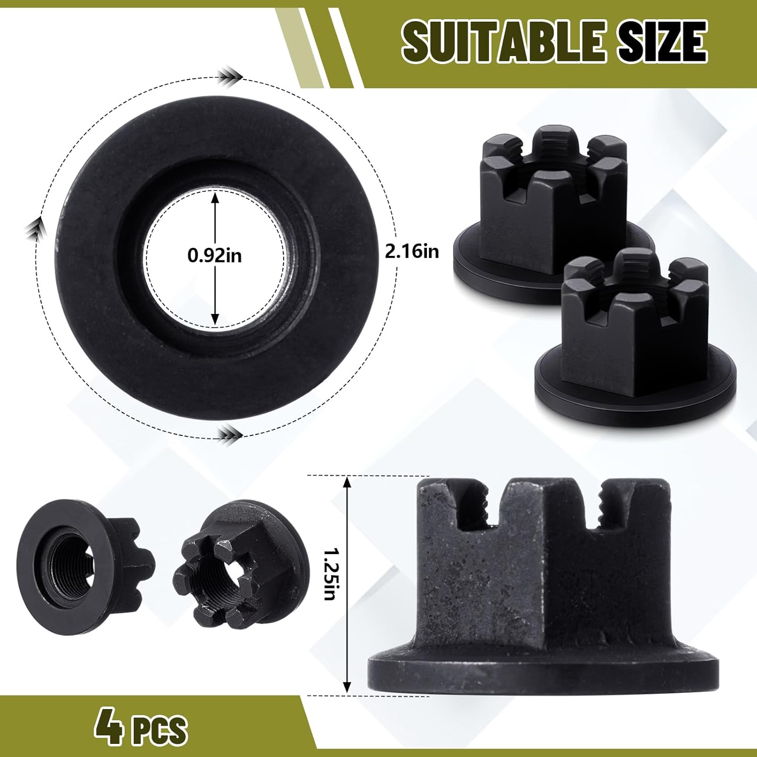 Rotary cutter castle nut 501110 1"-14 thread pack of 4 2 Rotary cutter castle nut 501110 1"-14 thread pack of 4 - Image 2