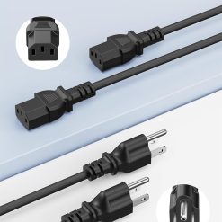Power Cord 2-Pack 16 AWG 10ft NEMA 5-15P to IEC C13 13 V1258 DP02 C 2964 202604072055 06