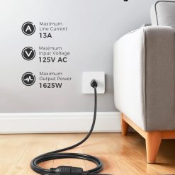 Alternative view of 2-Pack 16 AWG Extension Cord 10ft 3-Prong Power