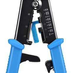 RJ45 Crimp Tool for Pass-Through Connectors with Wire Cutter and Stripper