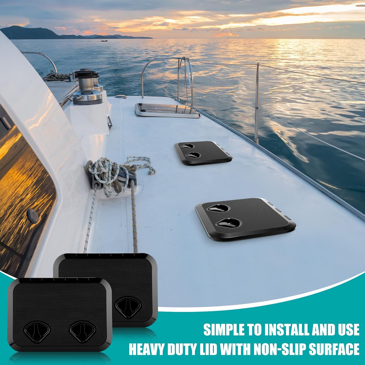 Marine deck hatch with lid, stainless steel screws, non-slip 5 Marine deck hatch with lid, stainless steel screws, non-slip - Image 5