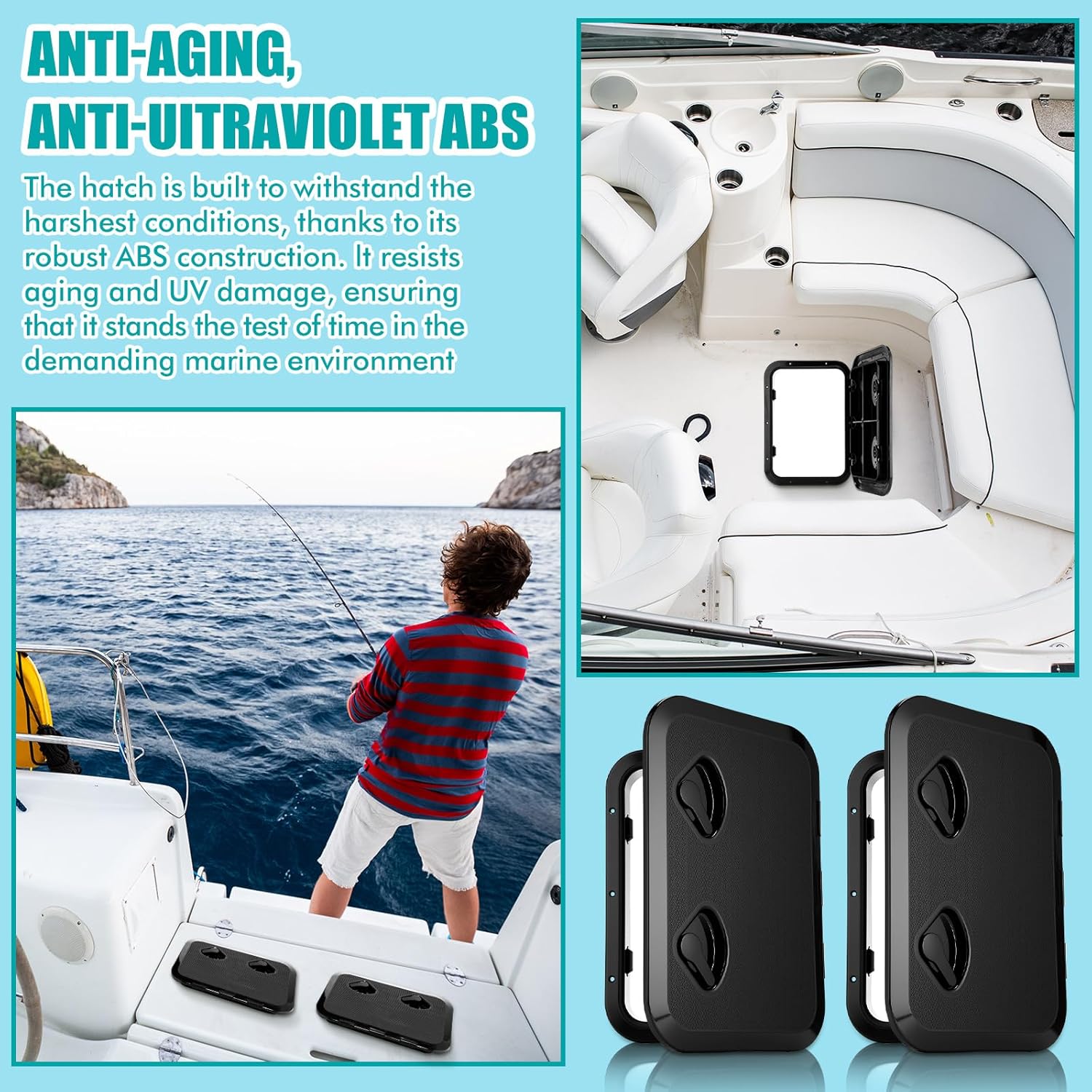 Marine deck hatch with lid, stainless steel screws, non-slip 6 Marine deck hatch with lid, stainless steel screws, non-slip - Image 6
