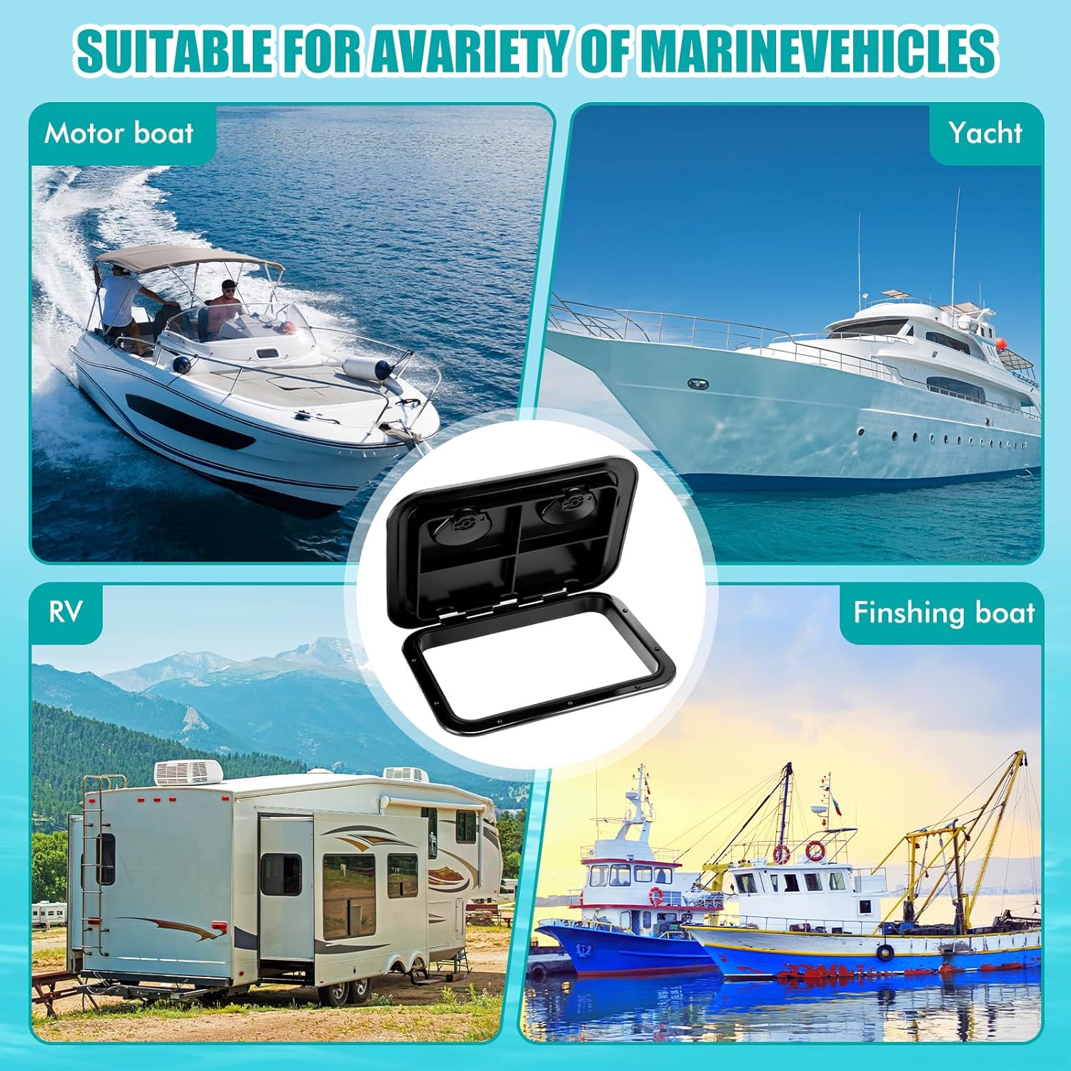 Marine deck hatch with lid, stainless steel screws, non-slip 7 Marine deck hatch with lid, stainless steel screws, non-slip - Image 7
