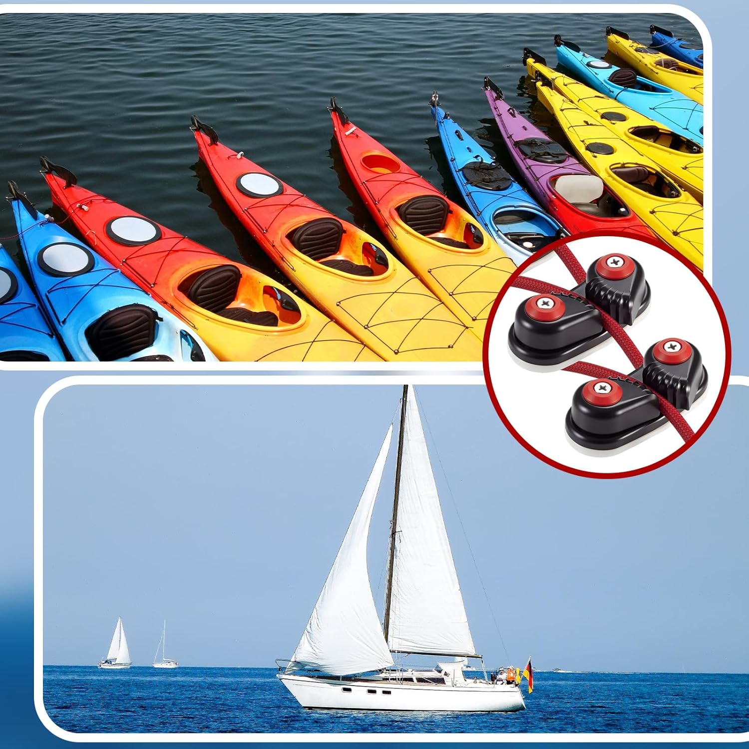 Kayak Cam Cleats Aluminum Rope Cleat 3 Pack 6 Kayak Cam Cleats Aluminum Rope Cleat 3 Pack - Image 6