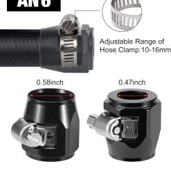 Alternative view of 6AN hose finisher clamp aluminium black