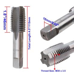 Alternative view of Metric Hand Tap M30 x 3.5 Taper Straight Flutes