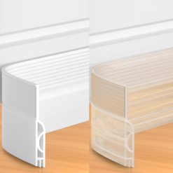 Door Draft Stopper 39 Inch 2 Pack White and Transparent