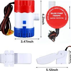 Bilge pump 750 GPH 12V with float switch