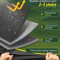 Riding Lawn Mower Cover, 54" Lawnmower Covers For Outdoor, 420D Polyester Oxford Lawn Mower Cover Waterproof Heavy Duty, Riding Lawn Tractor Cover 9 V1258 DP02 C 870 202603280045 02