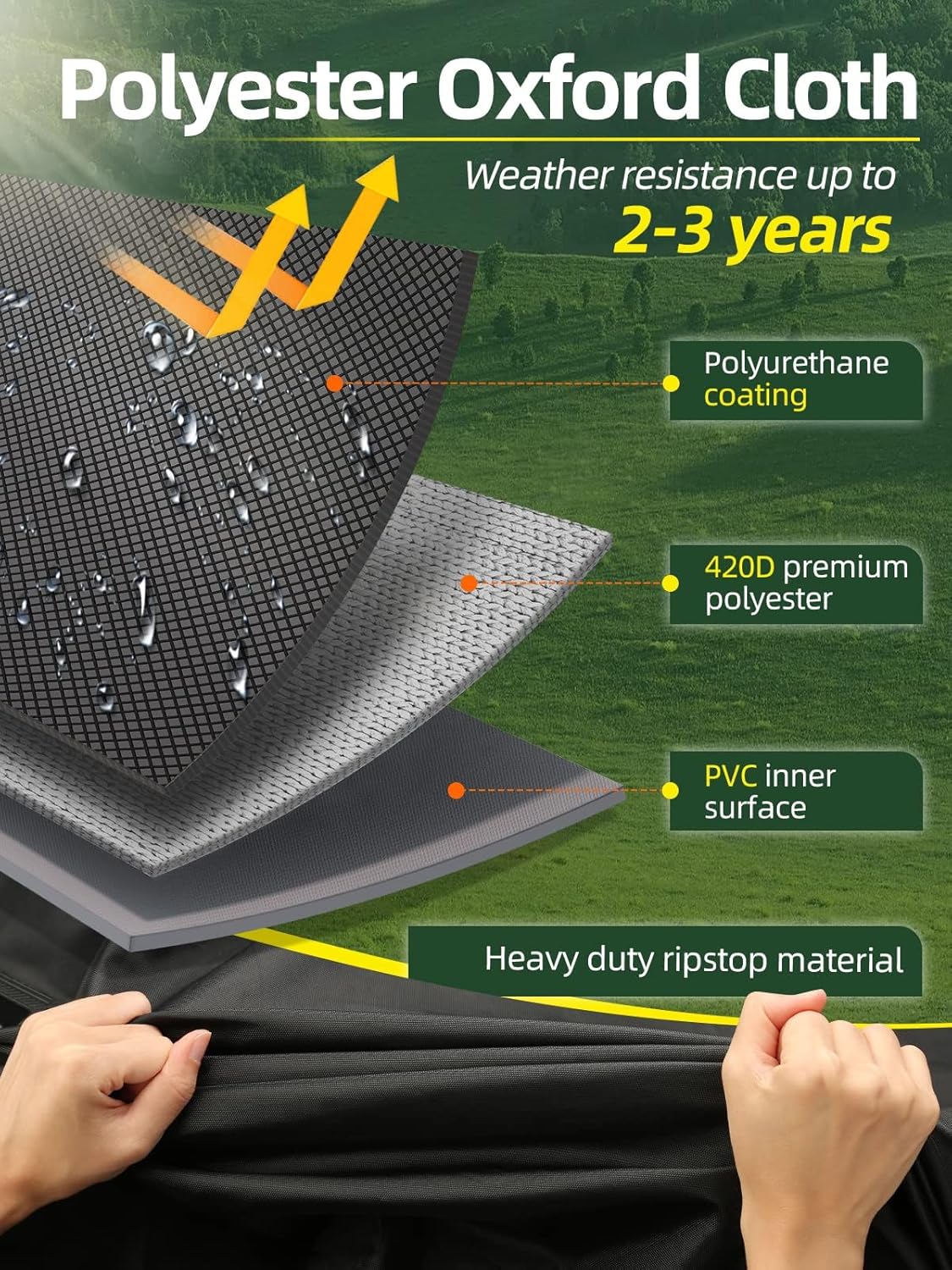 Riding Lawn Mower Cover, 54" Lawnmower Covers For Outdoor, 420D Polyester Oxford Lawn Mower Cover Waterproof Heavy Duty, Riding Lawn Tractor Cover 3 Riding Lawn Mower Cover, 54" Lawnmower Covers For Outdoor, 420D Polyester Oxford Lawn Mower Cover Waterproof Heavy Duty, Riding Lawn Tractor Cover - Image 3