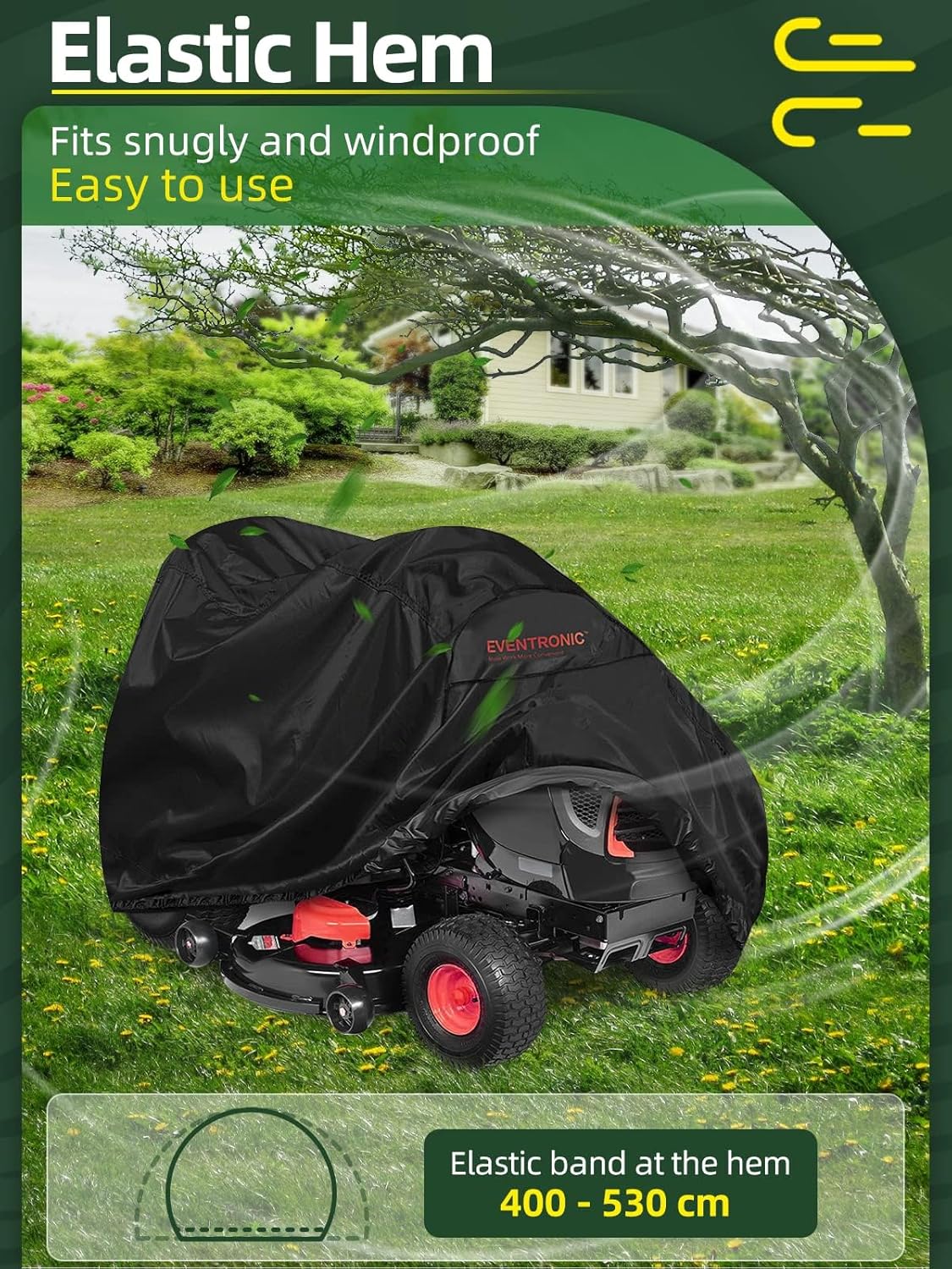 Riding Lawn Mower Cover, 54" Lawnmower Covers For Outdoor, 420D Polyester Oxford Lawn Mower Cover Waterproof Heavy Duty, Riding Lawn Tractor Cover 7 Riding Lawn Mower Cover, 54" Lawnmower Covers For Outdoor, 420D Polyester Oxford Lawn Mower Cover Waterproof Heavy Duty, Riding Lawn Tractor Cover - Image 7