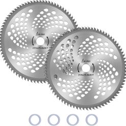 (2-Set) 10" x 80T Carbide Tip Brush Blades – for Cutter, Trimmer, Weed Eater | Made from Premium Stainless Steel That Lasts Long | Cuts Like Butter