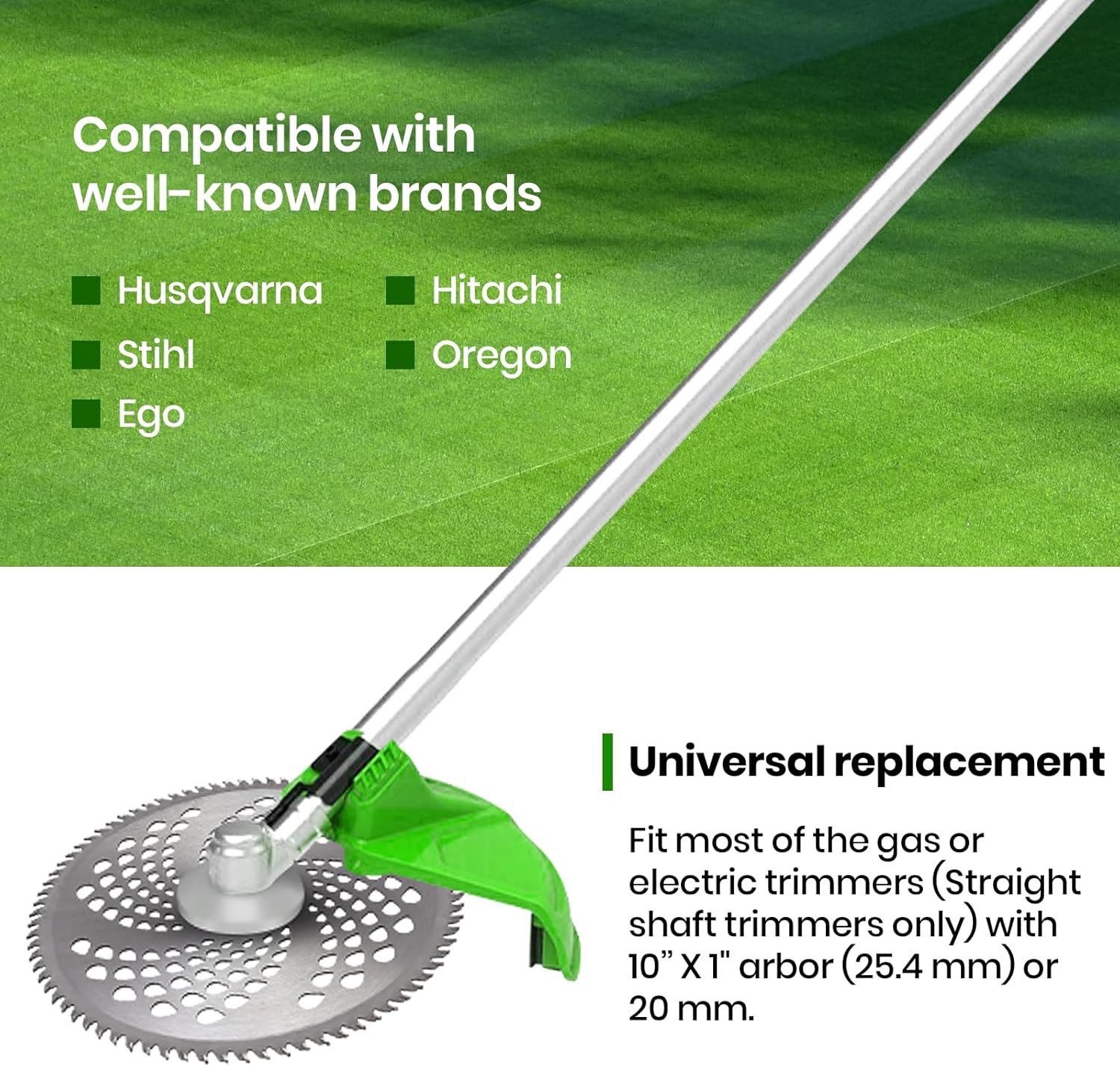 (2-Set) 10" x 80T Carbide Tip Brush Blades – for Cutter, Trimmer, Weed Eater | Made from Premium Stainless Steel That Lasts Long | Cuts Like Butter 3 (2-Set) 10" x 80T Carbide Tip Brush Blades – for Cutter, Trimmer, Weed Eater | Made from Premium Stainless Steel That Lasts Long | Cuts Like Butter - Image 3
