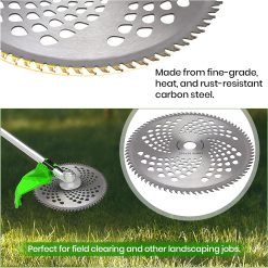 (2-Set) 10" x 80T Carbide Tip Brush Blades – for Cutter, Trimmer, Weed Eater | Made from Premium Stainless Steel That Lasts Long | Cuts Like Butter 10 V1258 DP02 C 907 202603280145 04
