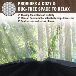 Alternative view of Camping hammock with mosquito net and straps 450lbs